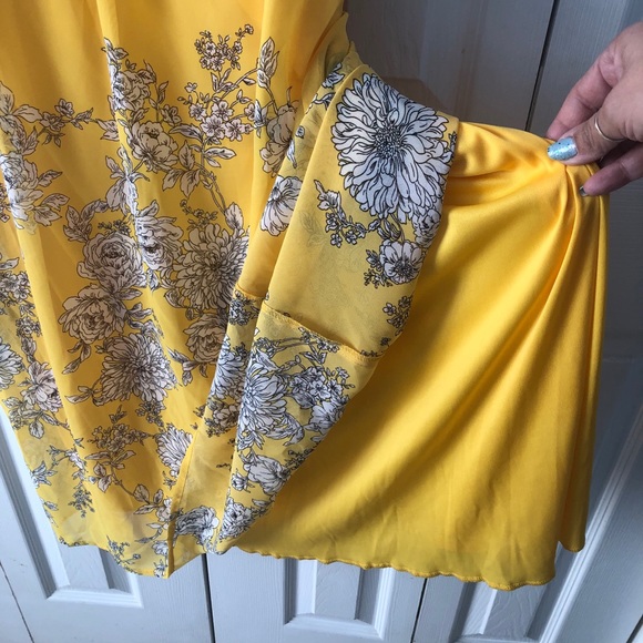 Tacera Yellow Floral Maxi Dress size 1X - Picture 6 of 15